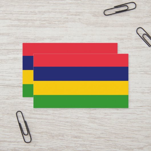Mauritiaanse vlag visitekaartje (Voorkant / Achterkant in situ)