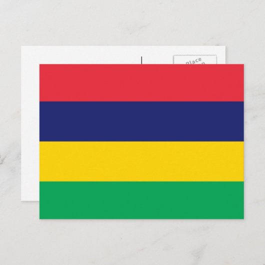Mauritiaanse vlag, vlag van Mauritius Briefkaart (Voorkant / Achterkant)