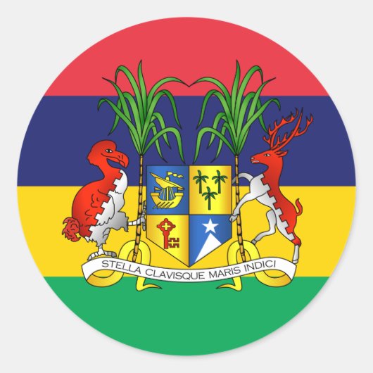 Mauritiaanse Vlag & Wapen, Vlag van Mauritius Ronde Sticker (Voorkant)