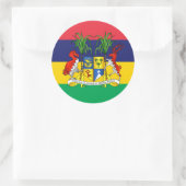 Mauritiaanse Vlag & Wapen, Vlag van Mauritius Ronde Sticker (Tas)