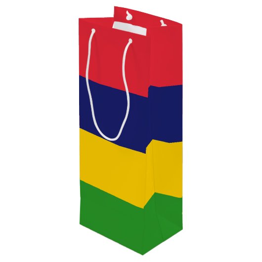 Mauritiaanse vlag wijn cadeautas (Achterkant Gekanteld)