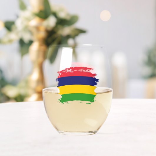 Mauritiaanse vlag wijnglas zonder voet (Insitu (Huwelijk))