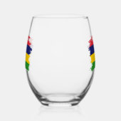 Mauritiaanse vlag wijnglas zonder voet (Links)