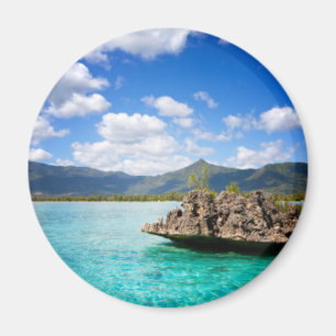 Mauritius Beach Round Magnet