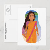 Mauritius, Briefkaart van Indische Matryoshka (Voorkant / Achterkant)