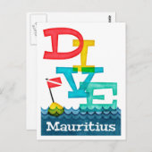 Mauritius Dive - Colorful Scuba Briefkaart (Voorkant / Achterkant)