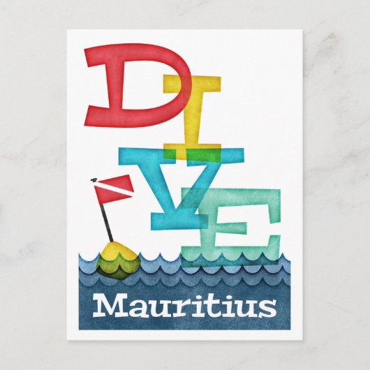 Mauritius Dive - Colorful Scuba Briefkaart (Voorkant)