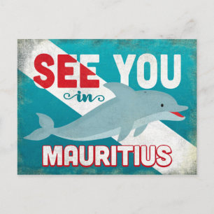 Mauritius Dolphin - Retro Vintage Travel Briefkaart
