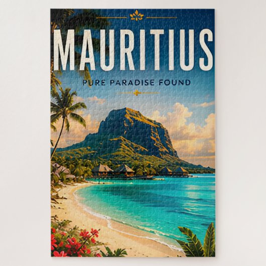 🌴 Mauritius Eiland Paradijs Kust 🌊 Legpuzzel (Verticaal)