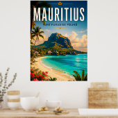 🌴 Mauritius Eiland Paradijs Kust 🌊 Poster (Keuken)