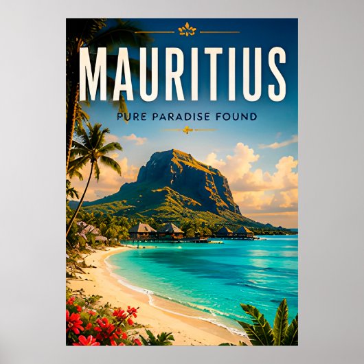 🌴 Mauritius Eiland Paradijs Kust 🌊 Poster (Voorkant)
