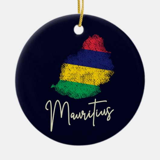 Mauritius Eilandkaart  Vlag Indische Oceaan Keramisch Ornament (Voorkant)