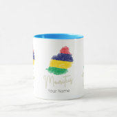 Mauritius Eilandkaart  Vlag Indische Oceaan Mok (Midden)