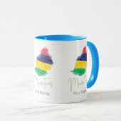 Mauritius Eilandkaart  Vlag Indische Oceaan Mok (Voorkant rechts)