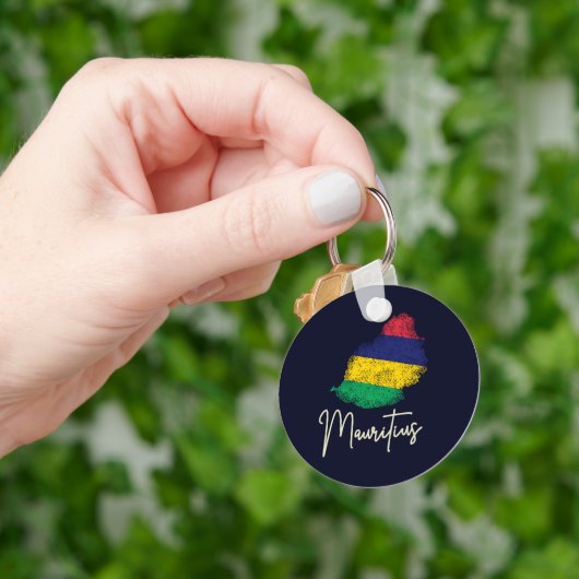Mauritius Eilandkaart  Vlag Indische Oceaan Sleutelhanger (Hand)