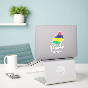 Mauritius Eilandkaart  Vlag Indische Oceaan Sticker