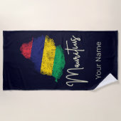 Mauritius Eilandkaart  Vlag Indische Oceaan Strandlaken (Voorkant)