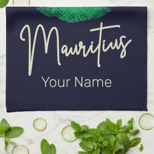 Mauritius Eilandkaart  Vlag Indische Oceaan Theedoek (Gevouwen)