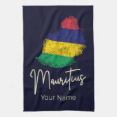 Mauritius Eilandkaart  Vlag Indische Oceaan Theedoek (Verticaal)