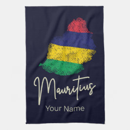 Mauritius Eilandkaart  Vlag Indische Oceaan Theedoek