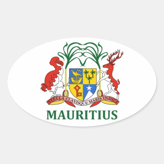 mauritius - embleem/vlag/wapen/symbool ovale sticker (Voorkant)
