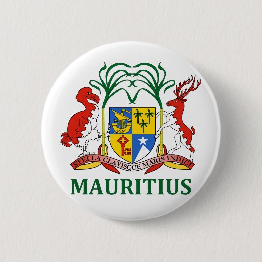 mauritius - embleem/vlag/wapen/symbool ronde button 5,7 cm (Voorkant)