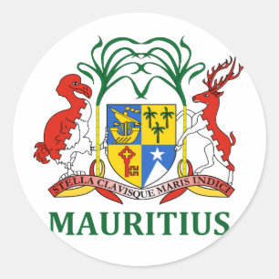 mauritius - embleem/vlag/wapen/symbool ronde sticker