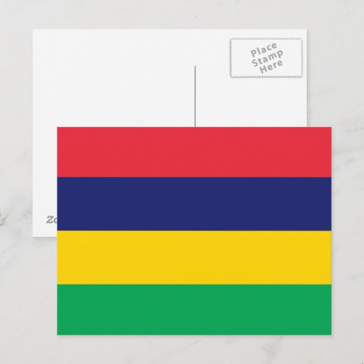 Mauritius Flag Briefkaart (Voorkant / Achterkant)
