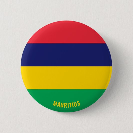 Mauritius Flag Charming Patriotic Ronde Button 5,7 Cm (Voorkant)