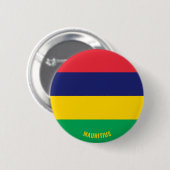 Mauritius Flag Charming Patriotic Ronde Button 5,7 Cm (Voorkant /achterkant)