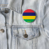 Mauritius Flag Charming Patriotic Ronde Button 5,7 Cm (In situ)