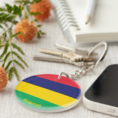 Mauritius Flag Charming Patriotic Sleutelhanger (Voorkant Rechts)