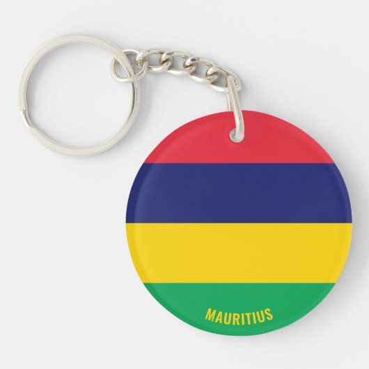 Mauritius Flag Charming Patriotic Sleutelhanger (Voorkant)