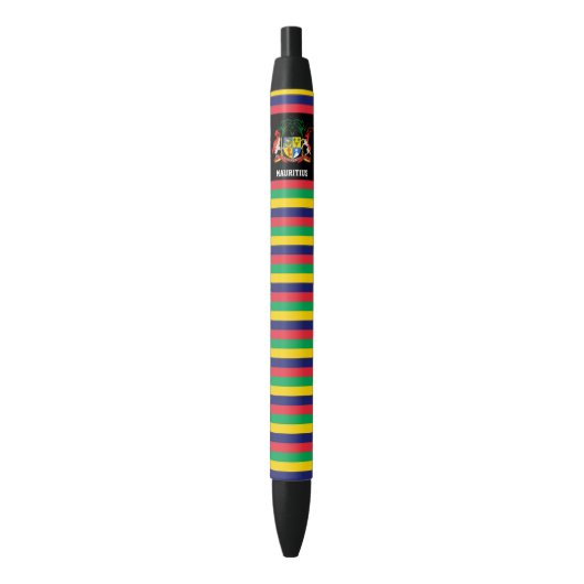 Mauritius Flag Cute Patriotic Zwarte Inkt Pen (Voorkant Verticaal)