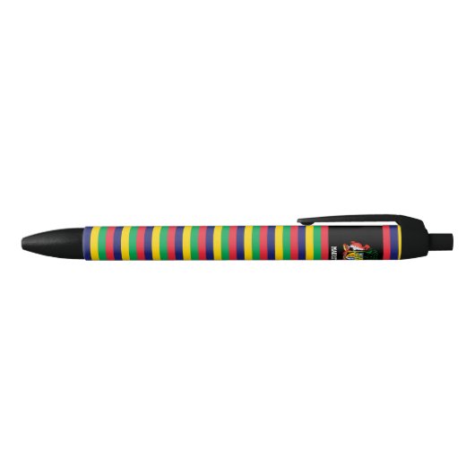Mauritius Flag Cute Patriotic Zwarte Inkt Pen (Bovenkant)