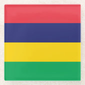 Mauritius Flag Glazen Onderzetter (Voorkant)