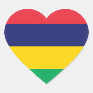 Mauritius Flag Hart Sticker