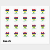 Mauritius Flag Heart Ronde Sticker (Vel)