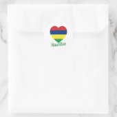 Mauritius Flag Heart Ronde Sticker (Tas)