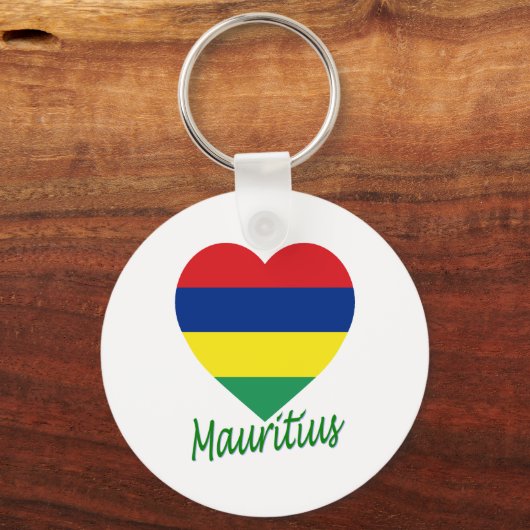 Mauritius Flag Heart Sleutelhanger (Voorkant)