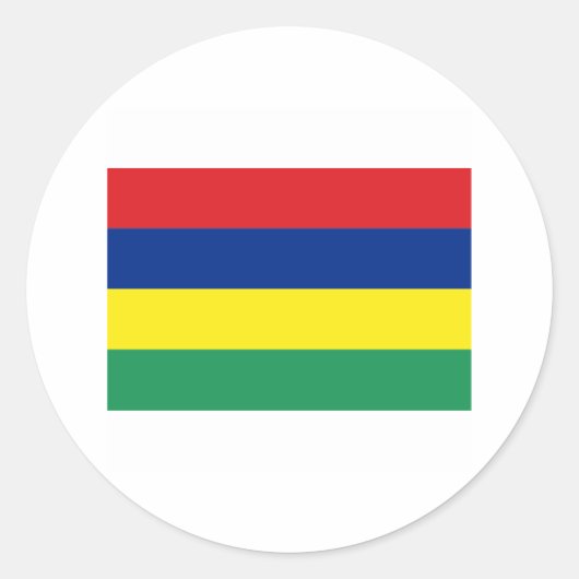 Mauritius FLAG International Ronde Sticker (Voorkant)