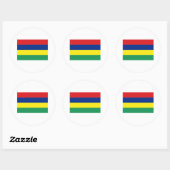 Mauritius FLAG International Ronde Sticker (Vel)