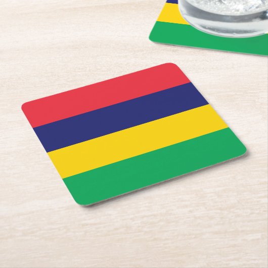 Mauritius Flag Kartonnen Onderzetters (Schuin)