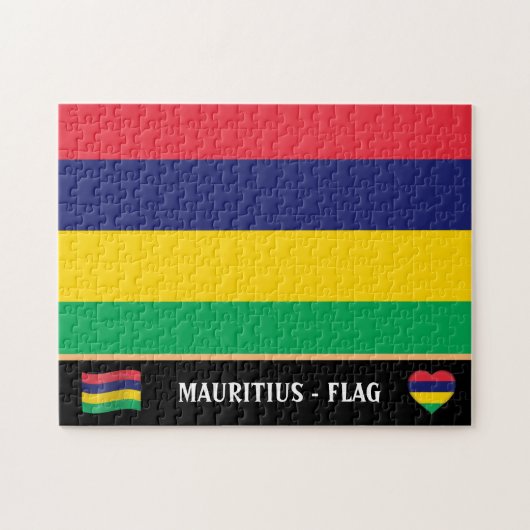Mauritius Flag & Mauritius country / Mauritius Legpuzzel (Horizontaal)