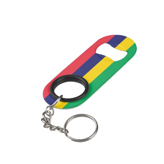 Mauritius Flag Mini Flessenopener (Achterkant Gekanteld)