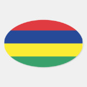 Mauritius Flag Oval Sticker (Voorkant)