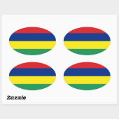 Mauritius Flag Oval Sticker (Vel)