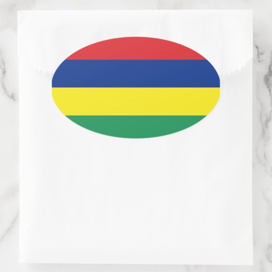 Mauritius Flag Oval Sticker (Tas)