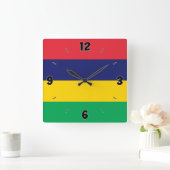 Mauritius Flag Patriotic Vierkante Klok (Huis)