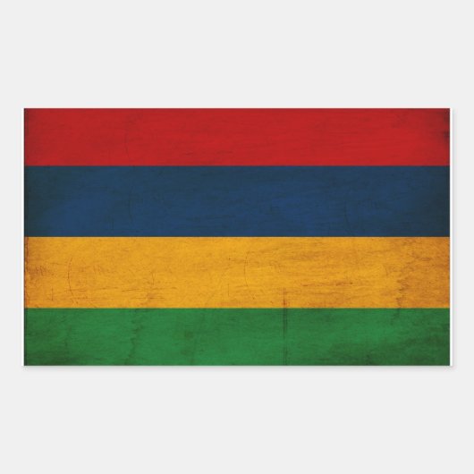 Mauritius Flag Rechthoekige Sticker (Voorkant)